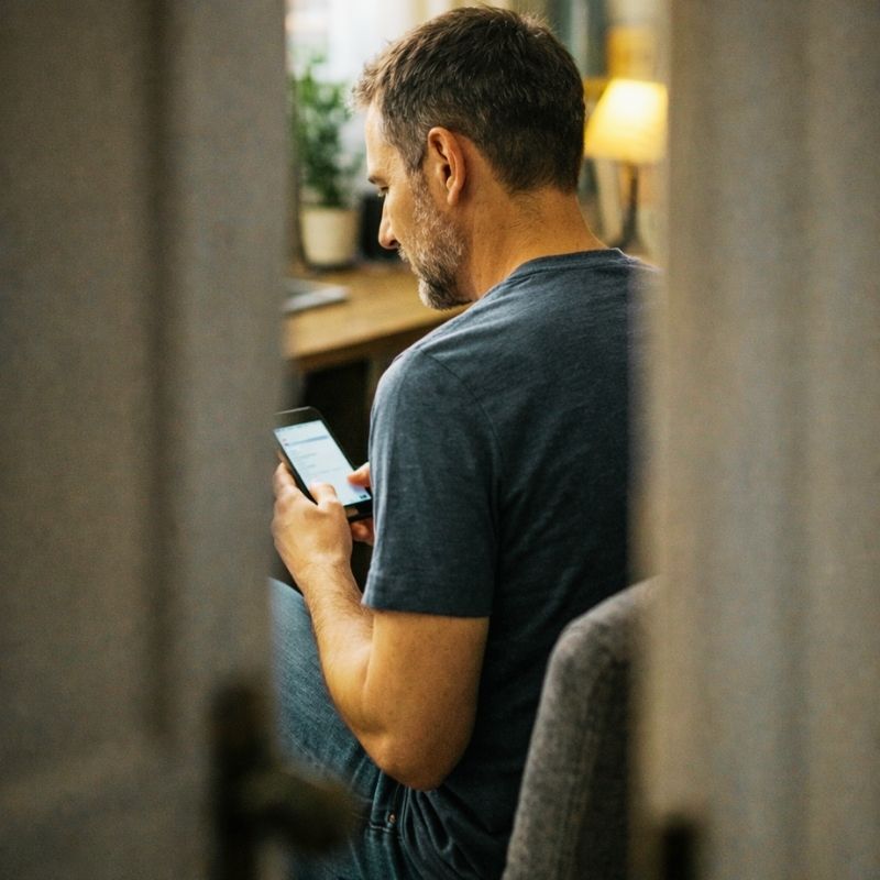 Ein Beispiel für Micro-Cheating ist heimliches chatten trotz Ehe.