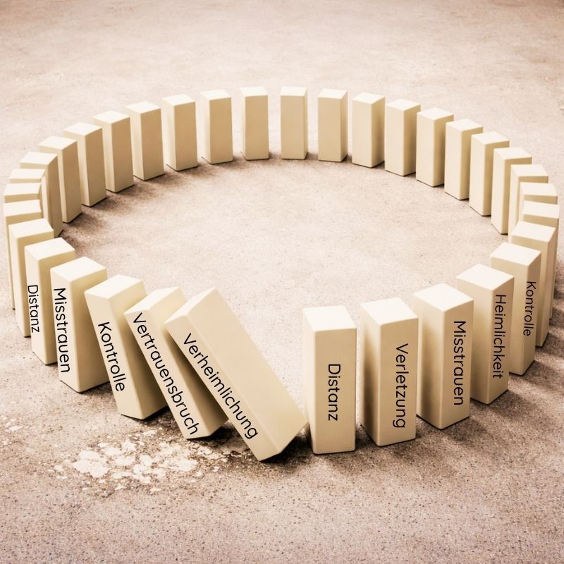 Micro-Cheating bewirkt einen Teufelskreislauf aus Vertrauensbrüchen und Kontrollversuchen wie bei allen emotionalen Affären